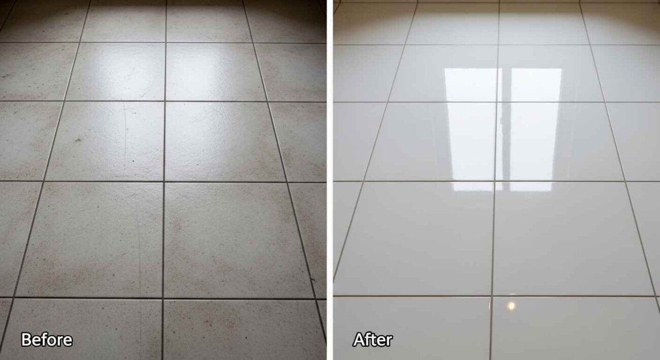 جلي البلاط قبل وبعد