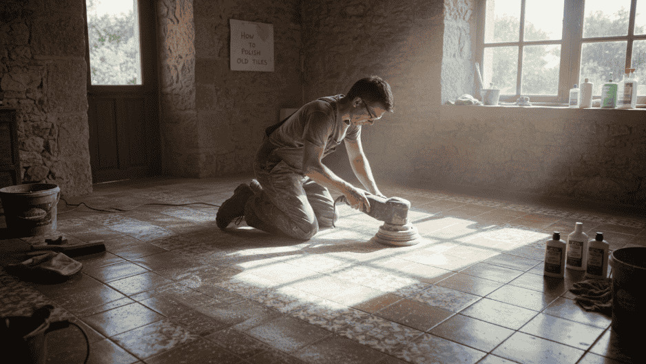 طريقة جلي البلاط القديم