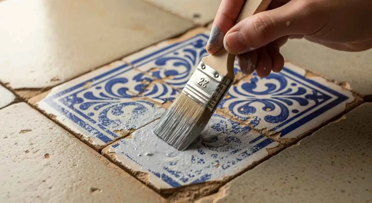 طريقه دهان البلاط القديم